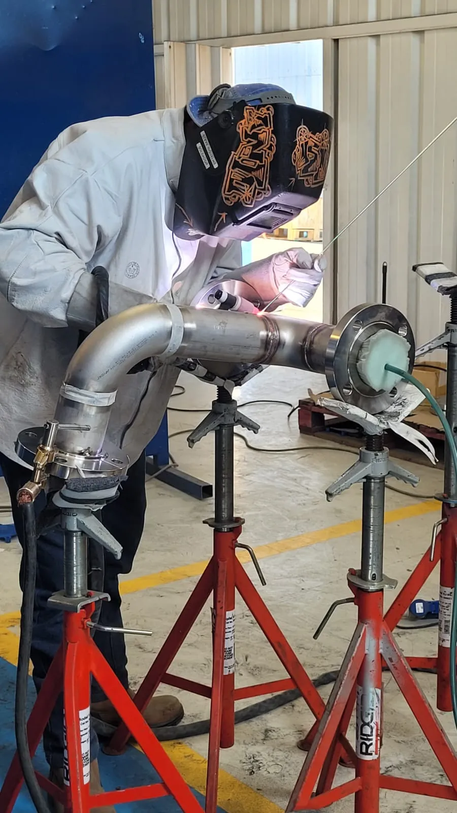 Fabricación de estructuras metálicas y spools industriales en planta IMMA